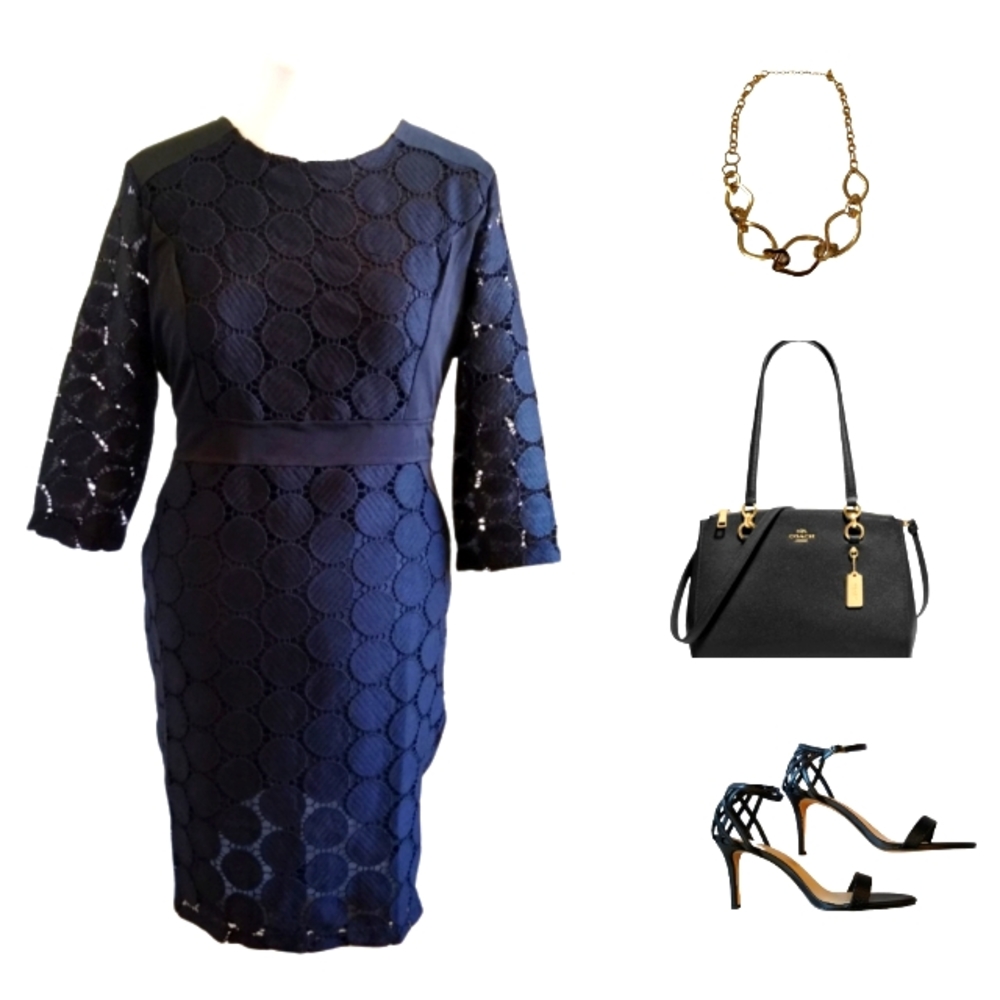 Black Dress with Lace Overlay